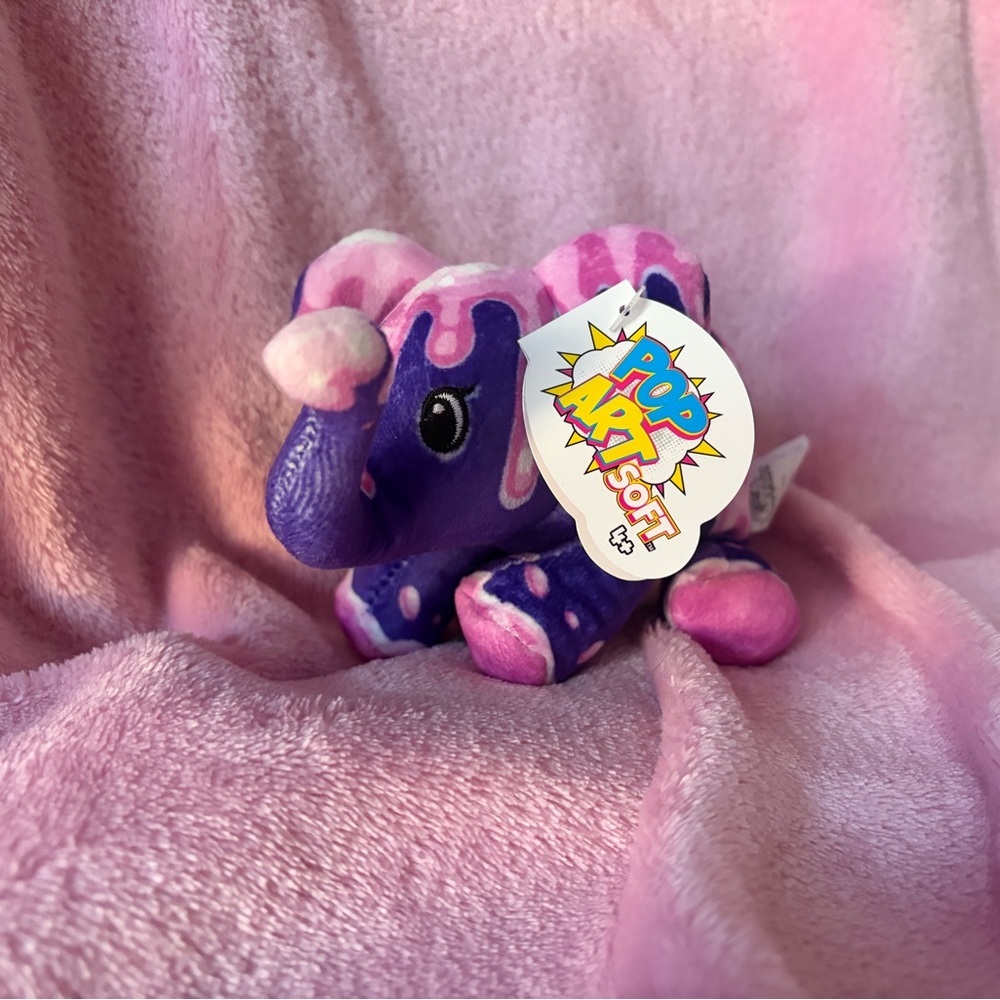 Pop art soft elephant mini bean plush